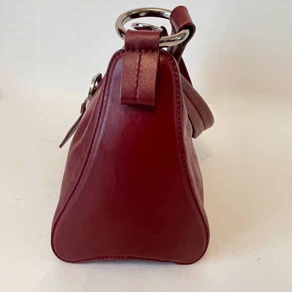 TOD'S Burgundy Red Leather Shoulder Hand Bag - Picture 7 of 16